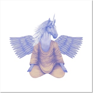 meditating pegasus 2 Posters and Art